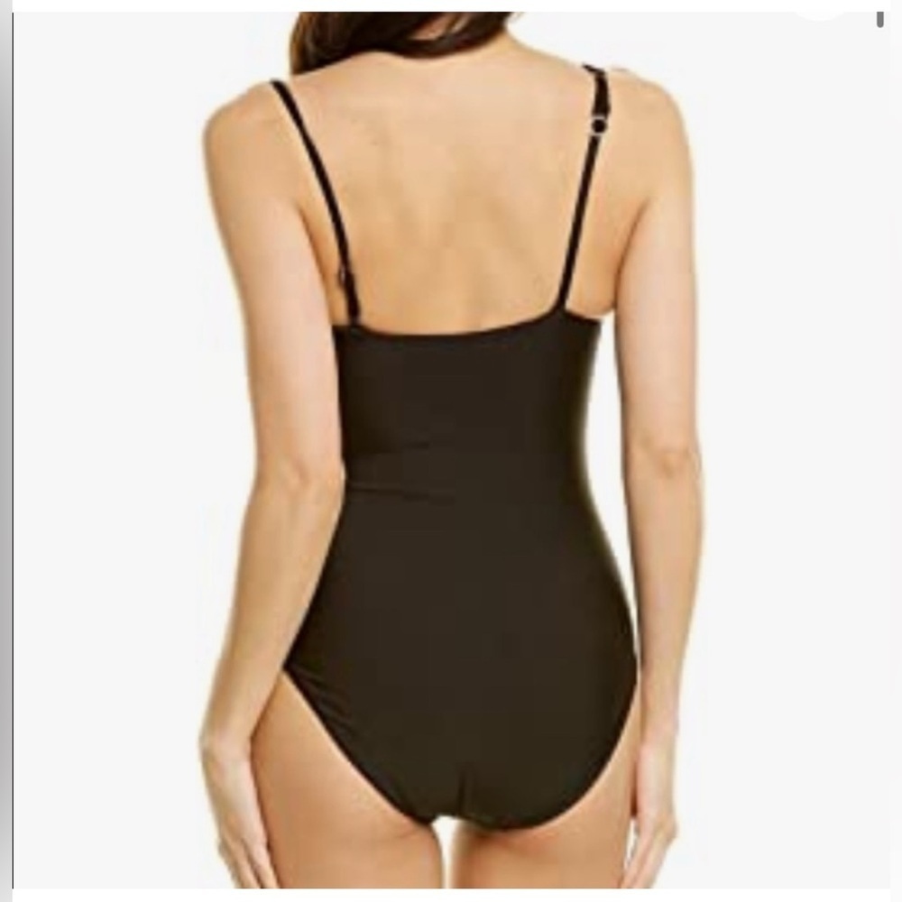 Trina Turk Monaco assymetrical one piece black swimsuit size 8 - Picture 4 of 8